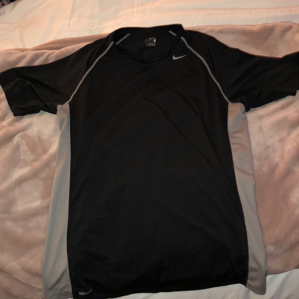 Men’s Black and Grey Nike Pro Dri-Fit Tee Shirt
